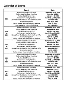 Calendar of Events 2020-2024 - American Association of Christian Schools